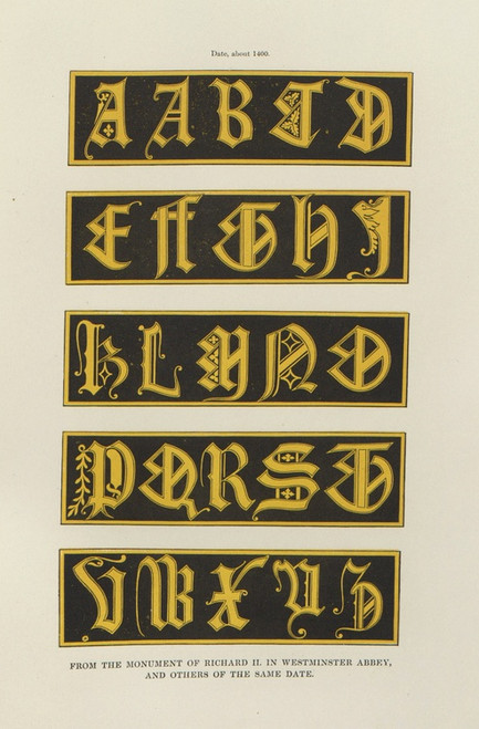 Digital Print - Alphabets: numerals, and devices of the middle ages Pl.09 by Henry Shaw