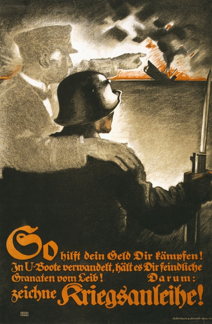 Digital Print - So hilft dein Geld dir kmpfen! In U-Boote verwandelt ... zeichne Kriegsanleihe! by Lucian Bernhard
