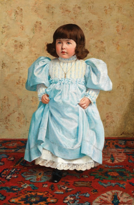 Digital Print - Girl In A Blue Frock by Dominik Skutetzky