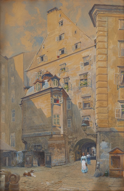 Digital Print - Der Dreifaltigkeitshof in Wien by Ludwig Hans Fischer