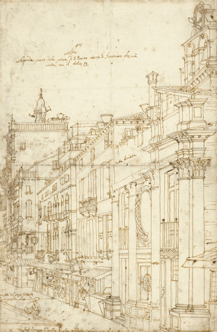 Digital Print - The Campo S. Basso; The North Side with the Church by Canaletto