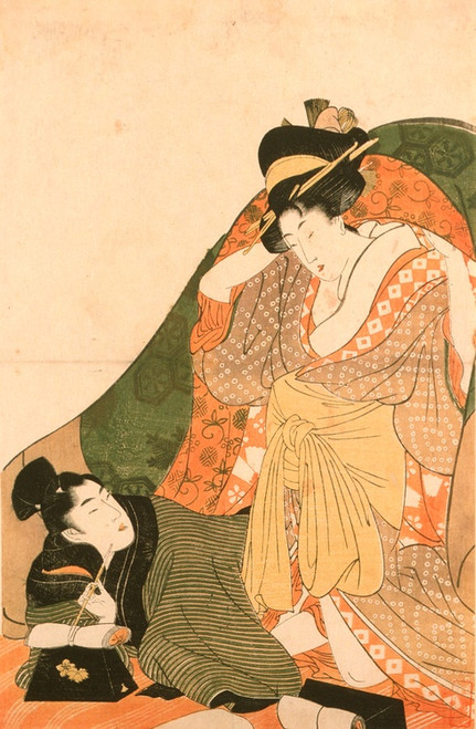 Digital Print - Lovers under a Futon; Opening Image to an Erotic Set by Kitagawa Utamaro