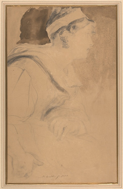Digital Print - Study of a Girl for 'Mary, Queen of Scots, Escaping from Loch Leven Castle' by Sir David Wilkie