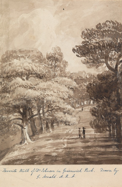 Digital Print - Favorite Walk of Dr. Johnson in Greenwich Park by George Arnald