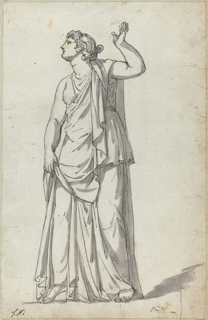 Digital Print - Roman Statue of a Muse (Anchyrrhoe) by Jacques Louis David