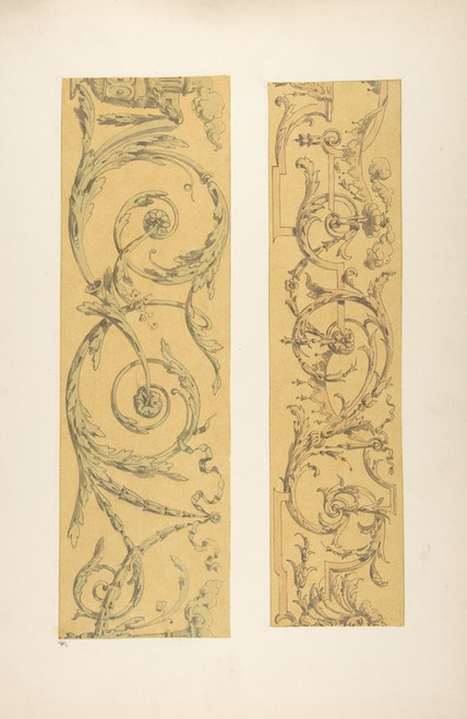Digital Print - Two designs for decorative borders in strapwork and rinceaux by Jules-Edmond-Charles Lachaise