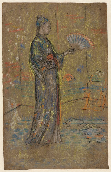 Digital Print - Japanese Woman Painting a Fan by James Abbott McNeill Whistler
