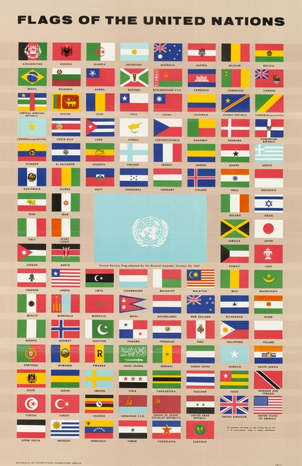 Digital Print - Flags of the United Nations by U.S. Information Agency