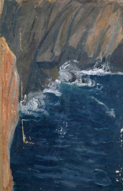 Digital Print - Wave Breaking at a Cliff by Ernst Schiess