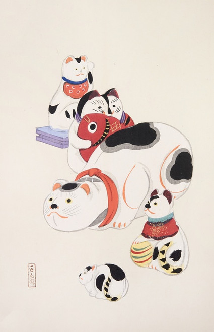 Digital Print - Kyosens Collected Illustrations of Japanese Toys Pl.093 by Kawasaki Kyosen