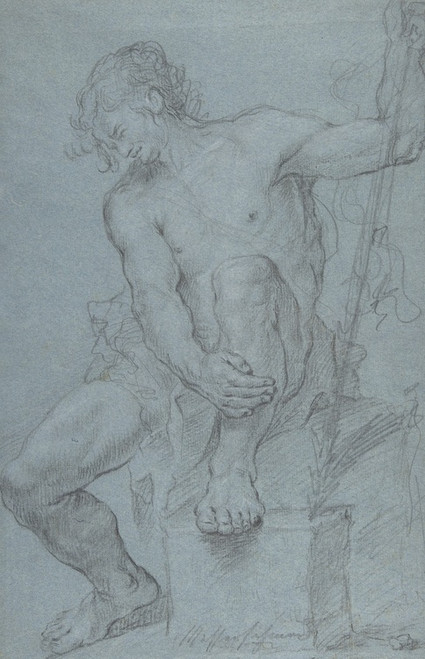 Digital Print - Seated Male Nude Holding a Staff by Franz Xaver Messerschmidt