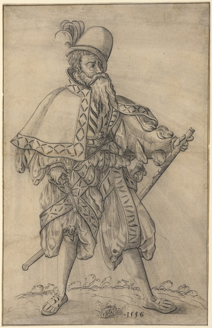Digital Print - An Officer of the Rank of 'Oberster Feldprofoss' in the Imperial Army by Jost Amman