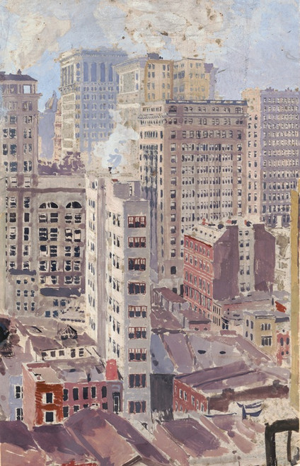 Digital Print - City Skyscrapers by Otto Henry Bacher