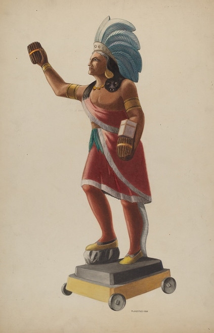 Digital Print - Cigar Store Indian by Louis Plogsted