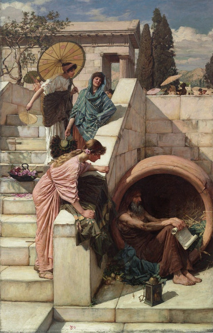 Digital Print - Diogenes by John William Waterhouse