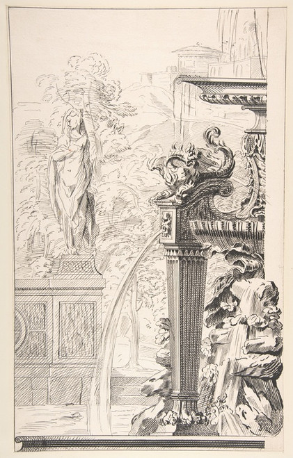Digital Print - Study for a Garden Capriccio by Workshop of Gilles-Marie Oppenord