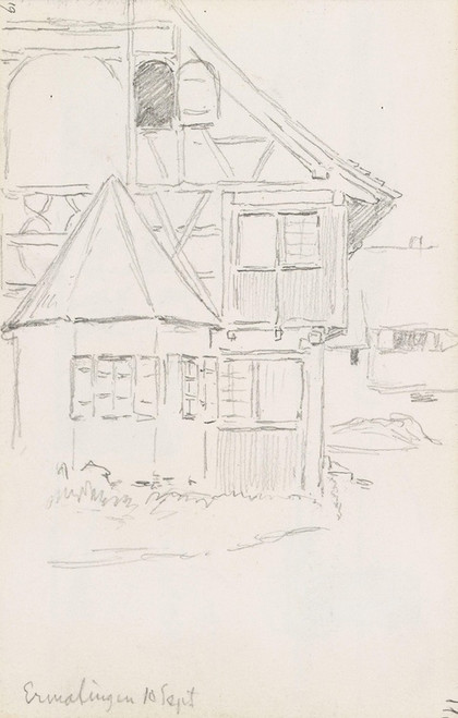Digital Print - Hus i Ermatingen by Hans Gude