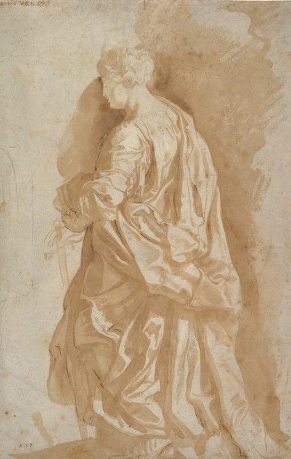 Digital Print - Study of a Standing Female Saint by Follower of Peter Paul Rubens