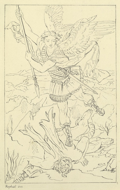 Digital Print - Der heilige Michael, den Teufel niederwerfend by Franz Pforr