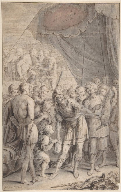 Digital Print - A General and His Army Looking at a Map by Jan Antoine Coxie