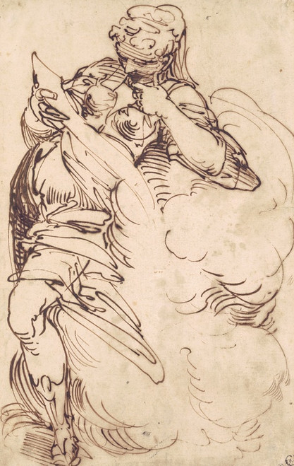 Digital Print - A Standing Sibyl with a Scroll by Luca Cambiaso