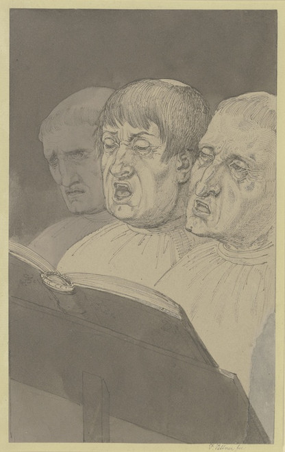 Digital Print - Three singing monks by Ferdinand Fellner