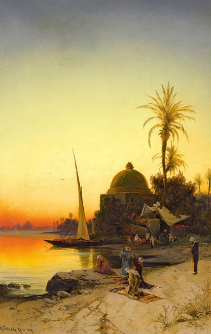 Digital Print - On The Banks Of The Nile by Hermann David Salomon Corrodi