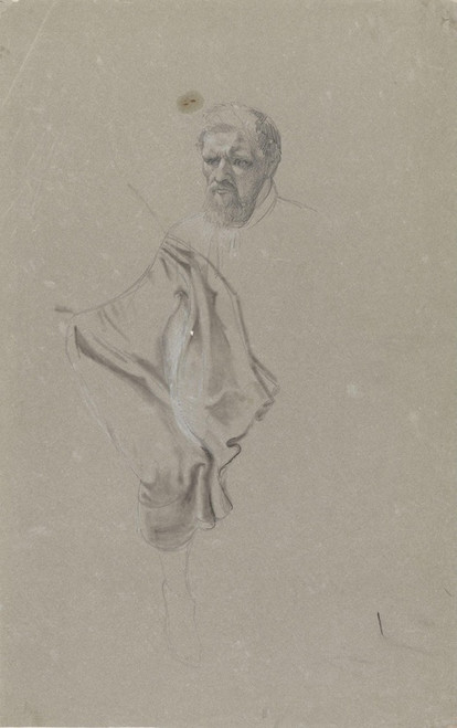 Digital Print - Skjegget mannshode, gevant og fot by Adolph Tidemand
