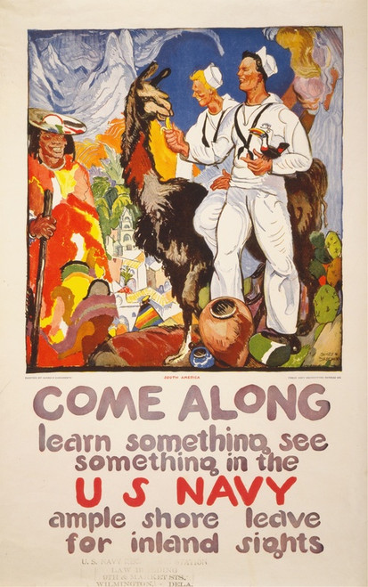 Digital Print - Come along - learn something, see something in the U.S. Navy by James Henry Daugherty