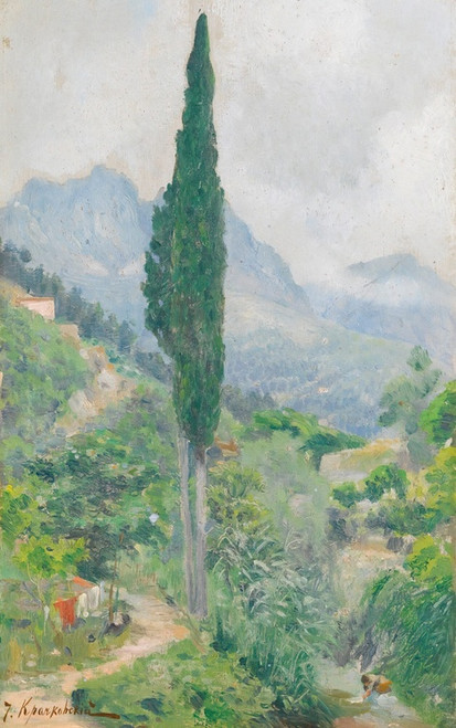 Digital Print - Crimean Landscape by Iosif Evstafevich Krachkovsky