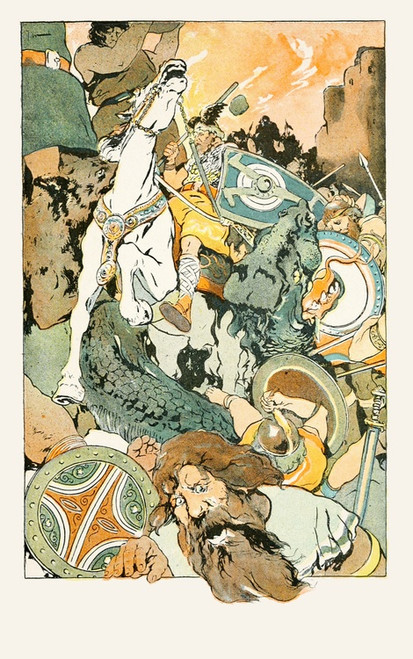 Digital Print - Then the awfl fight began by George Hand Wright
