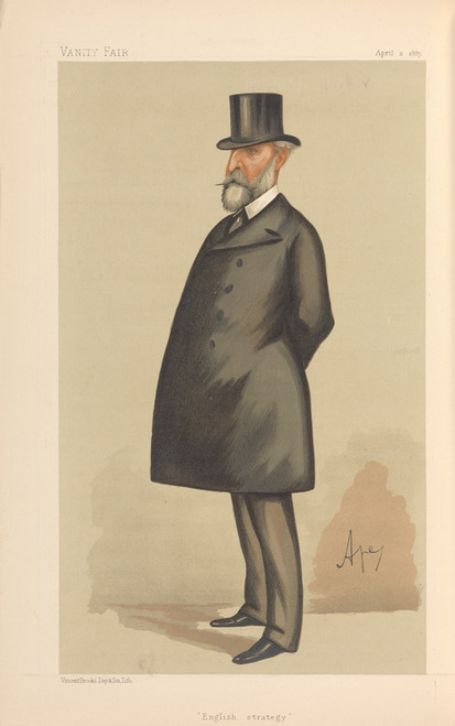 Digital Print - Military and Navy; 'English Strategy', Lieutenant-General Sir Edward Bruce Hamley, August 2, 1887 by Carlo Pellegrini