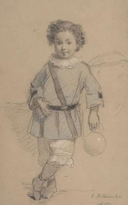 Digital Print - Sketch of a Young Boy by Eugne-Ernest Hillemacher