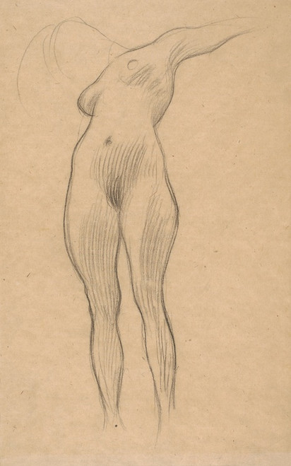 Digital Print - Floating Woman with Outstretched Arm (Study for 'Medicine') by Gustav Klimt