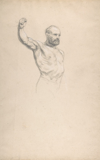 Digital Print - Bearded, bare-chested male figure, study for 'The Horse Fair' by Rosa Bonheur