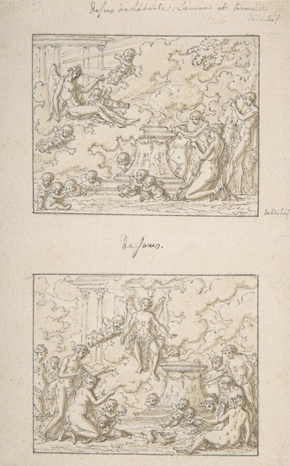 Digital Print - Designs for the Top and Bottom of a Small Rectangular Box by Louis-Felix de La Rue