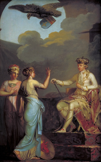 Digital Print - Christian VII Uniting The Ducal With The Royal Part Of Holstein In 1773 by Nicolai Abildgaard