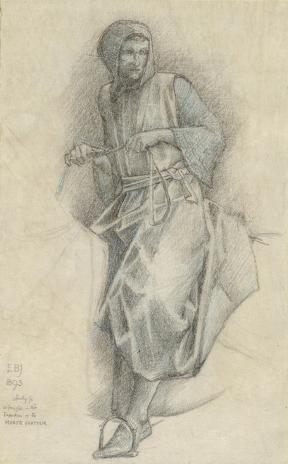 Digital Print - A study for Sir Ewain in the Holy Grail Tapestries by Sir Edward Coley Burne-Jones