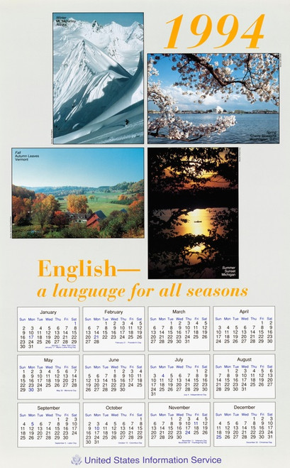 Digital Print - EnglishA Language for All Seasons. 1994 Calendar. by U.S. Information Agency