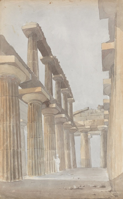 Digital Print - Interior of the Great Temple at Paestum by Isaac Weld