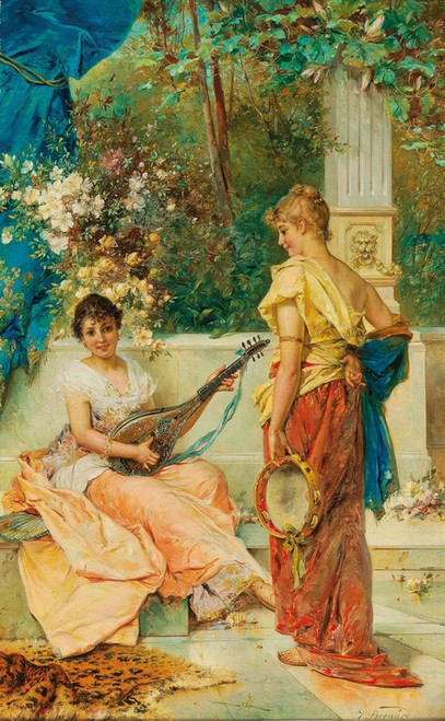 Digital Print - A merry tune by Hans Zatzka