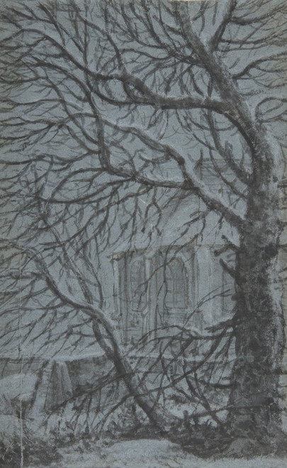 Digital Print - Apse of a Church Seen Through the Snowy Branches of a Tree by Antonie Waterloo