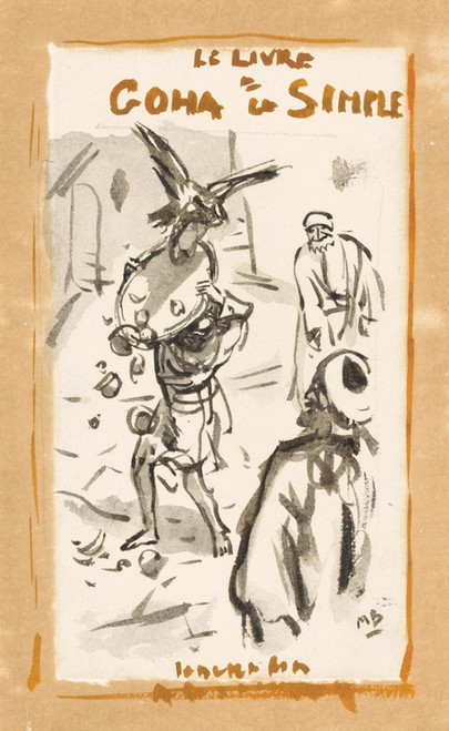 Digital Print - Man met dienblad aangevallen door een roofvogel by Marius Bauer