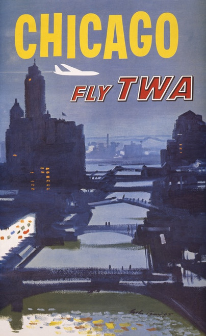 Digital Print - Chicago - fly TWA by Austin Briggs