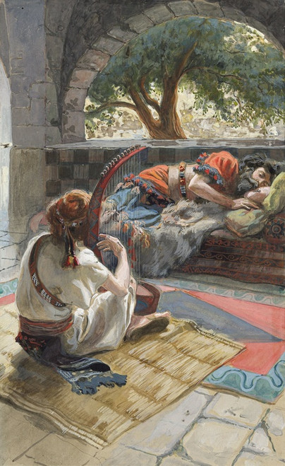 Digital Print - David Plays the Harp Before Saul by James Tissot