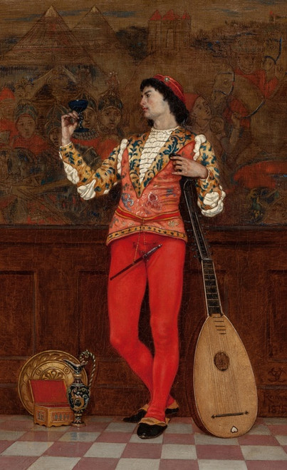 Digital Print - Interior with Lute Player by Charles Caryl Coleman