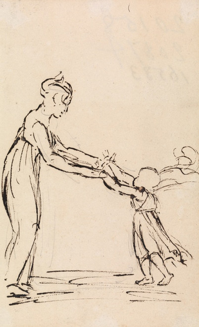 Digital Print - Study of a Woman and Child Playing by Benjamin Robert Haydon