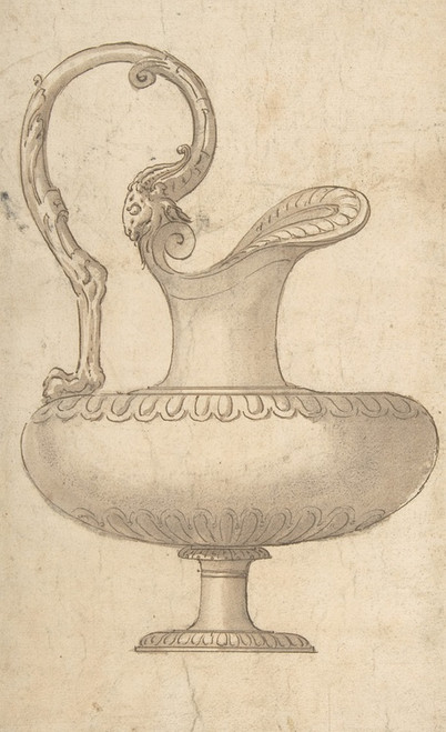 Digital Print - Drawing of a Ewer in Antique Style by Giulio Romano