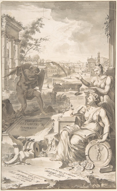 Digital Print - Study for the Title Page to the Thesavrvs Antiqvitatvm Romanarvm, 1696 by Jan Goeree