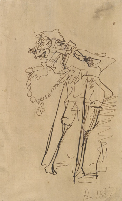 Digital Print - Caricature of a soldier holding adecoration by Henri de Toulouse-Lautrec Digital Print - Caricature of a soldier holding adecoration by Henri de Toulouse-Lautrec